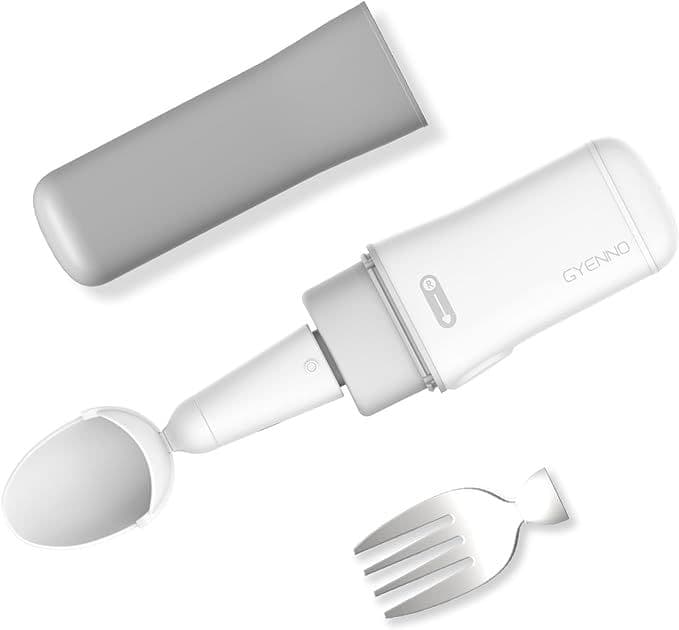 An image of the Bravo Twist handle with spoon attached and the fork pictured next to it.
